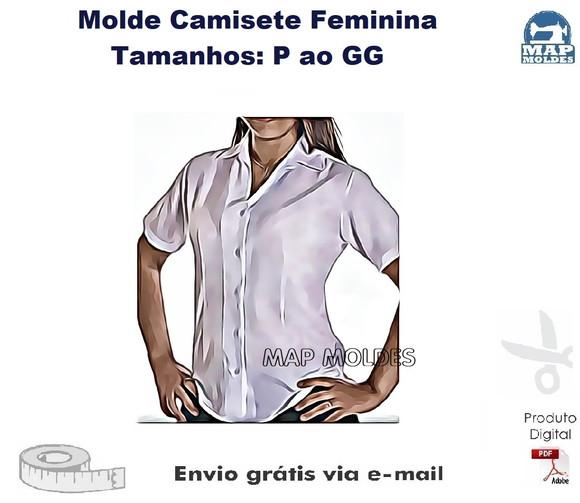 Molde Modelagem Camisete Social Feminina 2 Opções Manga