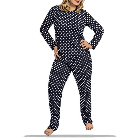 Molde Modelagem Conj Pijama Longo Tradicional Fem do Pp - Gg