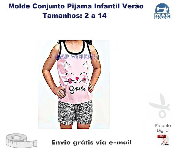 Molde Modelagem Conjuntinho Pijama Infantil Verão