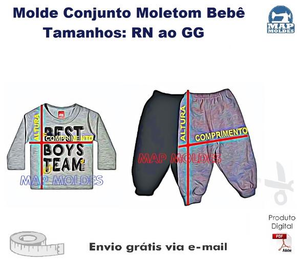 Molde Modelagem Conjunto Calça + Blusa Bebê