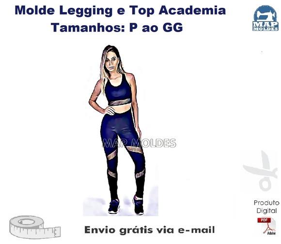 Molde Modelagem Conjunto Legging + Top Academia