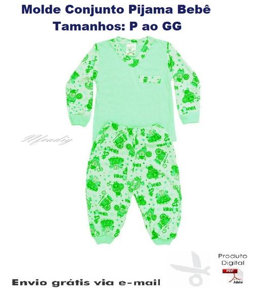 Molde Modelagem Conjunto Pijama Bebê P ao GG #169