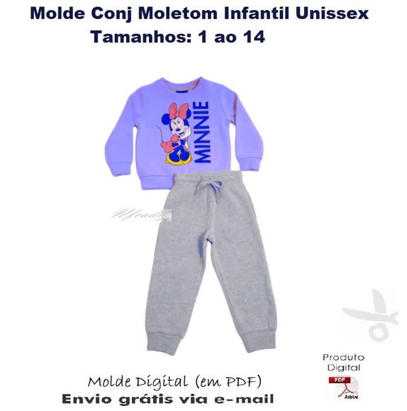 Molde Modelagem Conjunto Moletom Infantil Unissex #353