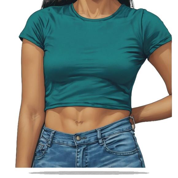 Molde Modelagem Crooped Manga Curta Fem P ao Xg