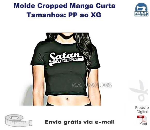 Molde Modelagem Crooped Manga Curta