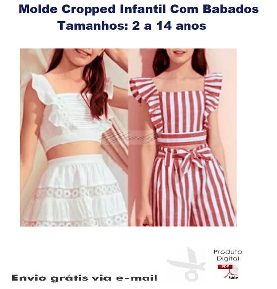 Molde Modelagem Cropped Infantil Com Babados #145