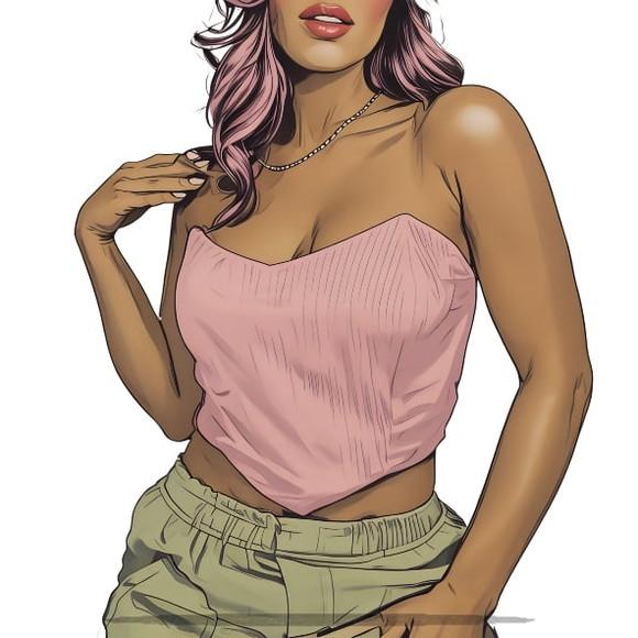 Molde Modelagem Cropped Corset Bico em V P ao Xxg