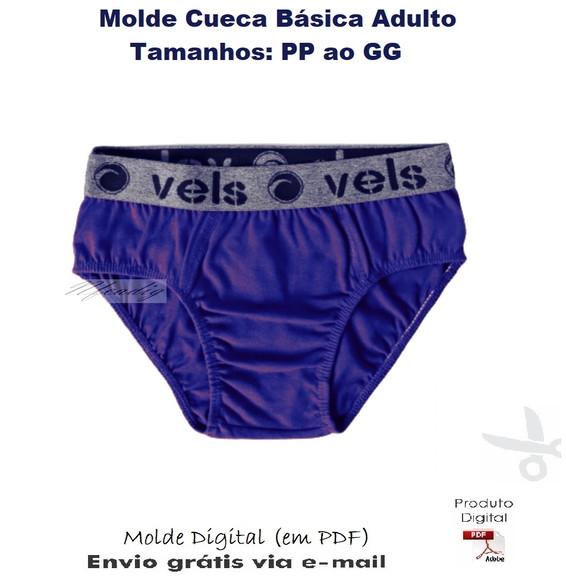Molde Modelagem Cueca Básica Adulto (PP ao GG) #401
