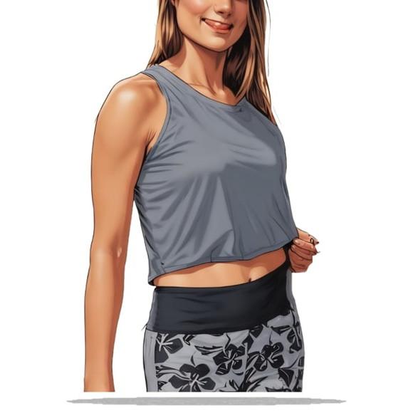Molde Modelagem Cropped Regata Fem Adulto P ao Xg