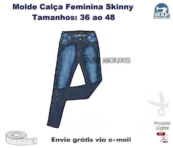 Molde Modelagem de Calça Jeans Skinny Feminina Adulto