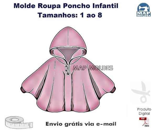 Molde Modelagem de Roupa de Poncho Infantil