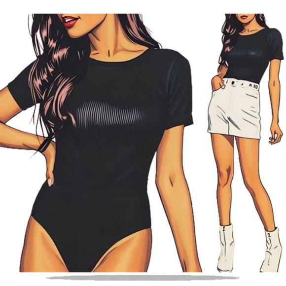 Molde Modelagem em pdf Body Adulto Manga Curta do P ao Xxg