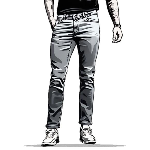 Molde Modelagem em pdf Calça Jeans Skinny Masc Adulto 36-50