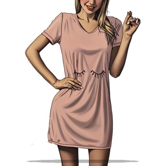 Molde Modelagem em pdf Camisola Gola V Manga Curta do Pp-gg