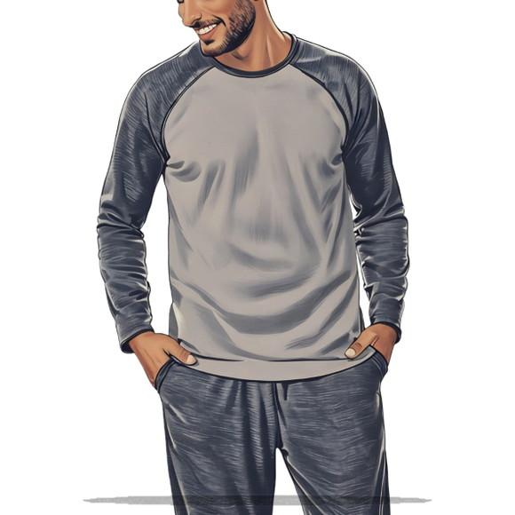 Molde Modelagem em pdf Conj Pijama Raglan Masculino Pp - Xxg