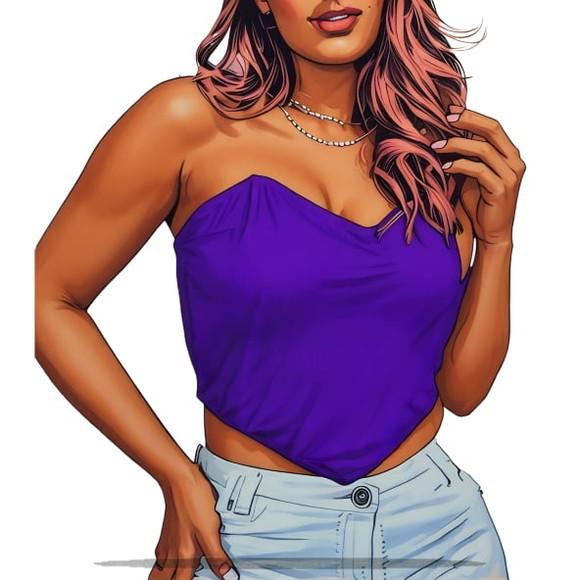 Molde Modelagem em pdf Cropped Corset Bico em V P ao Xxg