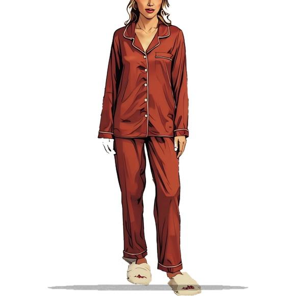 Molde Modelagem em pdf Pijama Fem Longo Cetim do P ao Gg