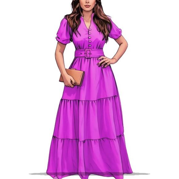 Molde Modelagem em pdf Vestido Decote com Botoes Pp ao Xxg