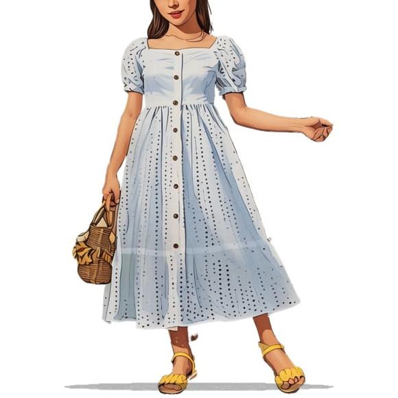 Molde Modelagem em pdf Vestido Midi Inf Manga Bufante 2 - 14
