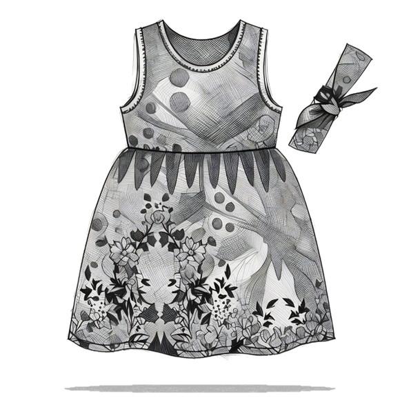 Molde Modelagem em pdf Vestido Malha Inf com Viés 2 ao 12