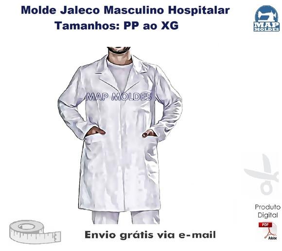 Molde Modelagem Jaleco Hospitalar Masculino