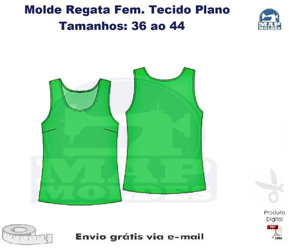 Molde Modelagem Linda Regata Tecido Plano do 38 ao 44