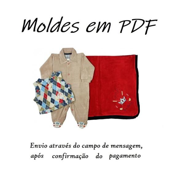 Molde Modelagem Kit Macacão, Colete e Manta Bebê