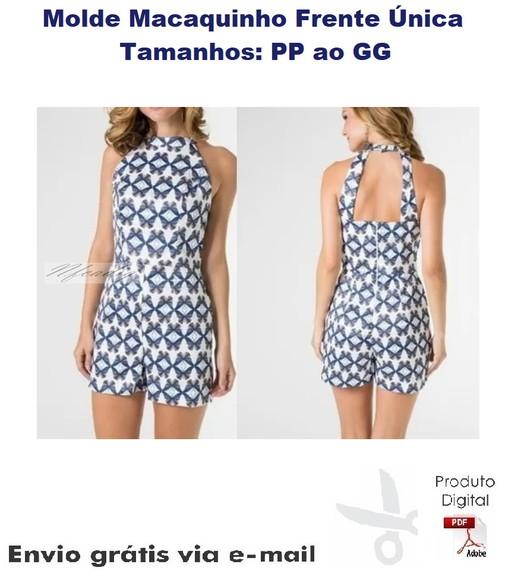 Molde Modelagem Macaquinho Feminino Frente Única ref 87