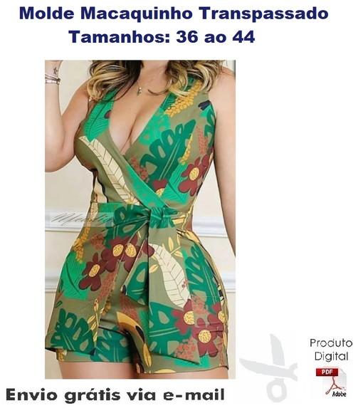 Molde Modelagem Macaquinho Feminino Transpassado ref 90