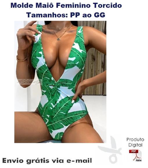 Molde Modelagem Maiô Feminino Torcido Praia Verão #116