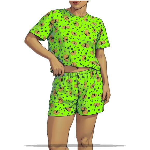 Molde Modelagem Pijama Cropped e Short em pdf do P ao Xxg