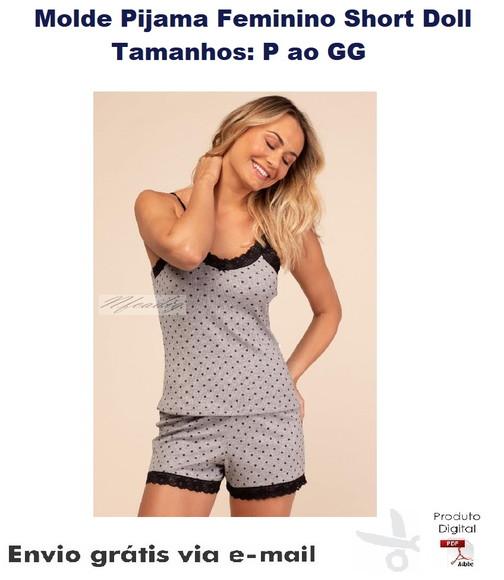 Molde Modelagem Pijama Feminino Short Doll ref 35