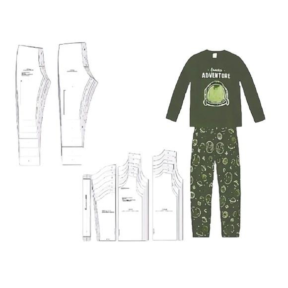 Molde Modelagem Pijama Infantil Blusa + Calça Unissex
