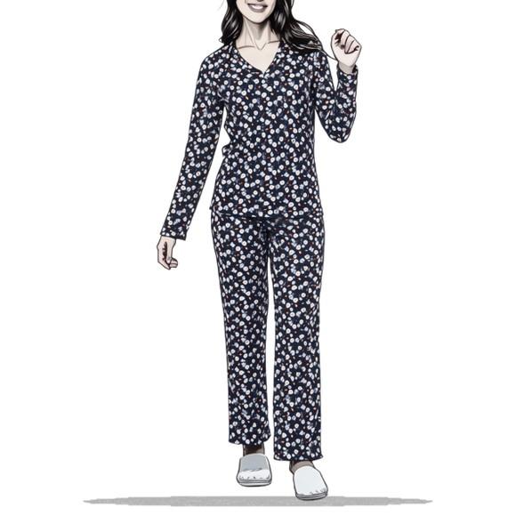 Molde Modelagem Pijama Inverno Adulto Fem Gola V do Pp ao Xg