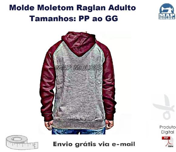 Molde Modelagem Moletom Raglan Adulto