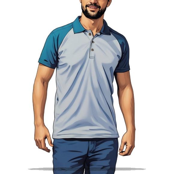 Molde Modelagem Polo Raglan Masculina do Pp ao Gg