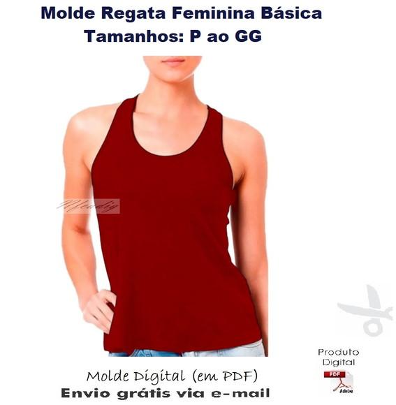 Molde Modelagem Regata Feminina Básica Tradicional #327