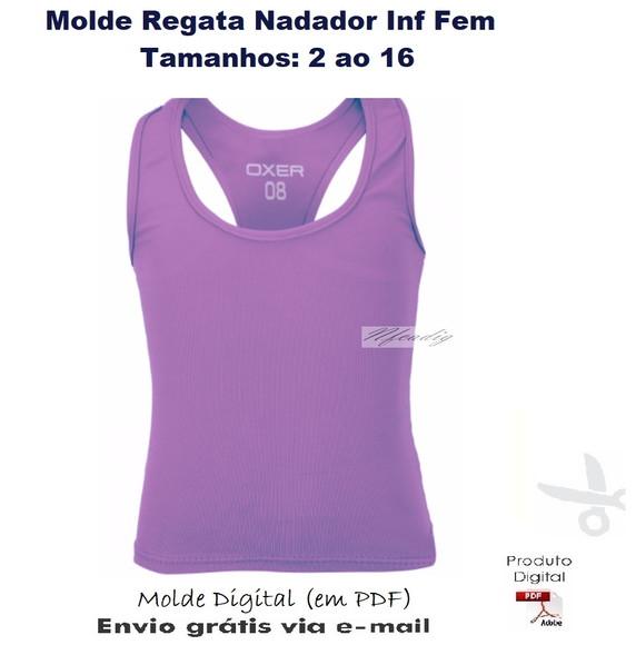 Molde Modelagem Regata Nadador Infantil Feminino #361
