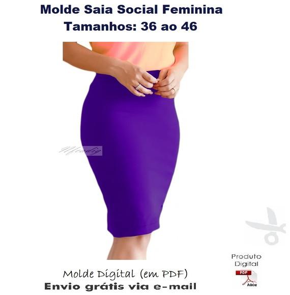 Molde Modelagem Saia Social Feminina 36 ao 46 #331