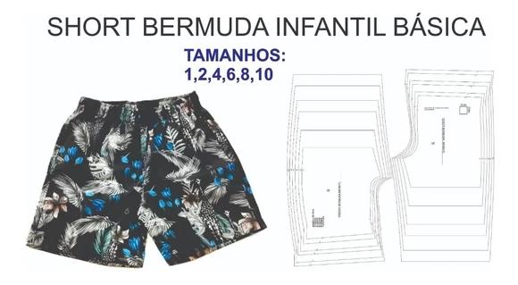 Molde Modelagem Short Bermuda Básica Infantil Masculina