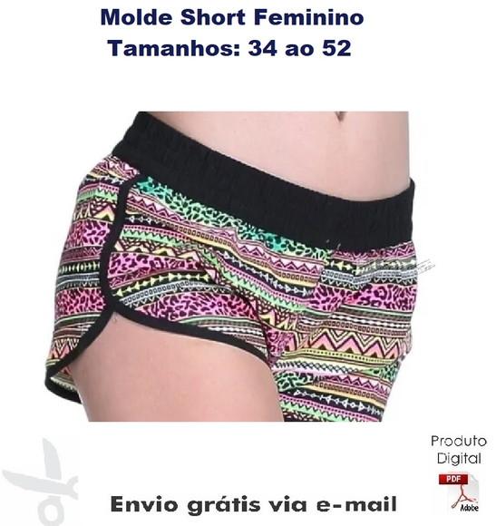 Molde Modelagem Short Feminino Pdf ref 25