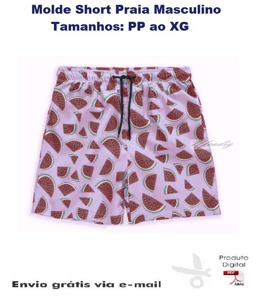 Molde Modelagem Short Praia Masculino PP ao XG #285