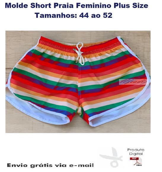 Molde Modelagem Short Praia Feminino Plus Size #284
