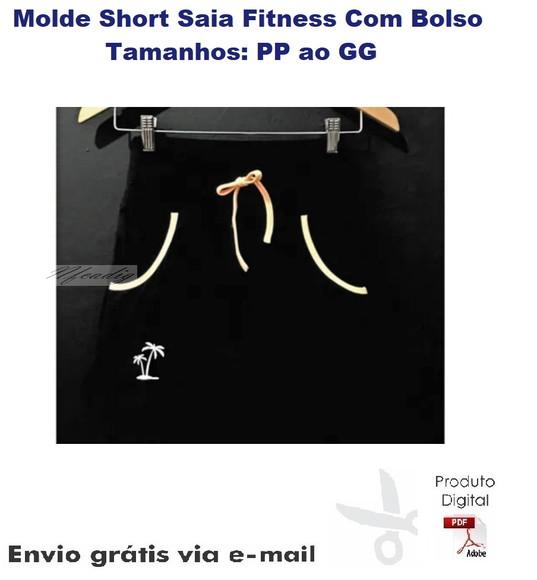 Molde Modelagem Short Saia Academia Com Bolso #131