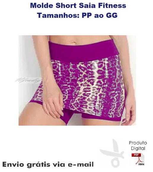 Molde Modelagem Short Saia Fitness Academia Justo #132
