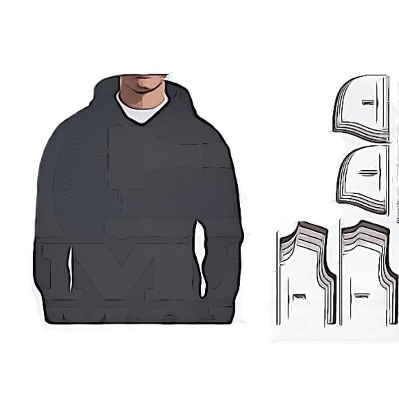 Molde Moletom Canguru Masculino com Capuz