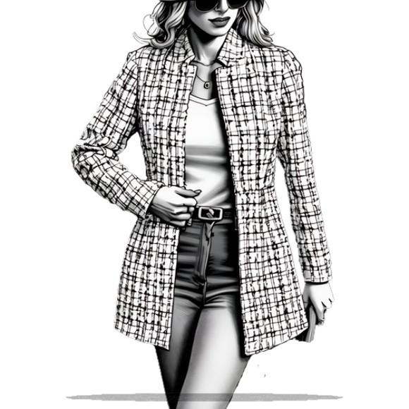 Molde para Costura em pdf Blazer Fem Adulto Longo do P - Xxg