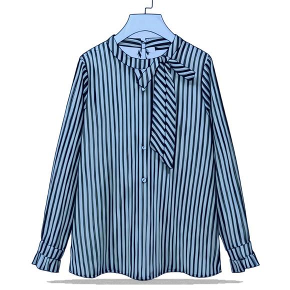 Molde para Costura em pdf Blusa Fem Laço na Gola 38 a 46