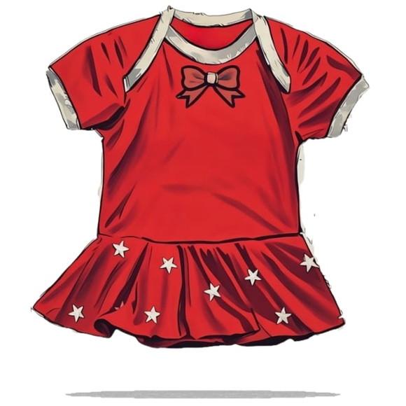 Molde para Costura em pdf Body Bebê com Saia Noel P a 4 Anos