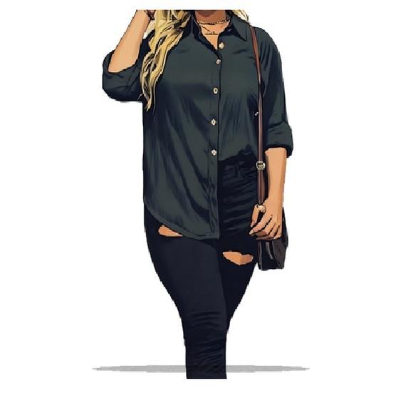 Molde para Costura em pdf Camisa Feminina com Botoes P - Xxg